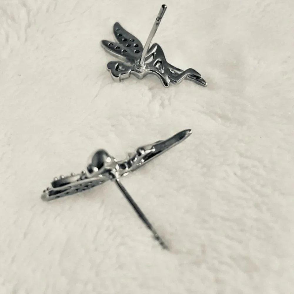 Beautiful 925 Silver White Sapphire Fairy Studs